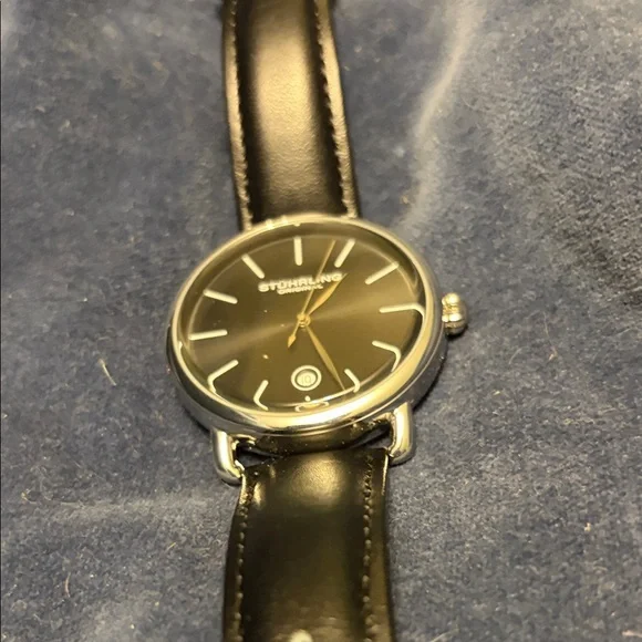 Stuhrling Black Leather Strap Watch - Picture 3 of 5